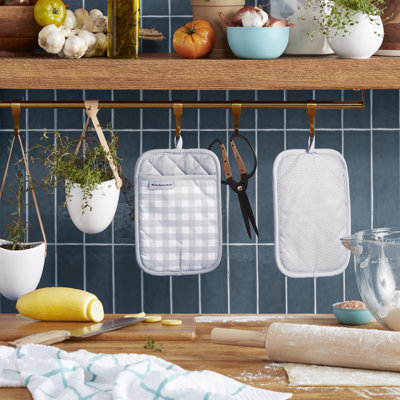KitchenAid Gingham Pot Holder 2-Pack Set,, 7"x10"