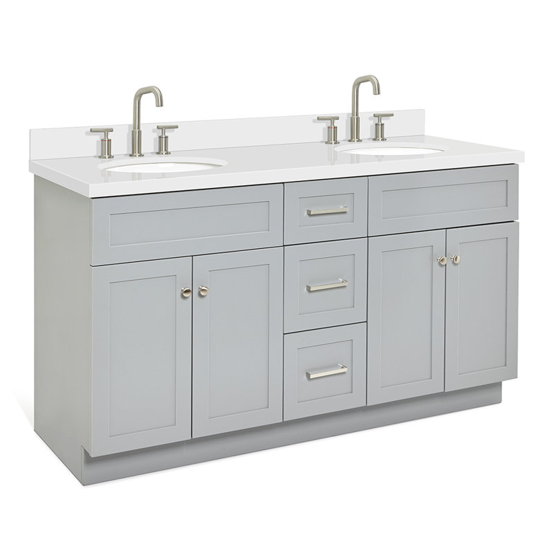 Ensemble de meuble-lavabo double 61 po Abell, Gris