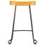 Solid Wood Bar Stool with Iron Frame