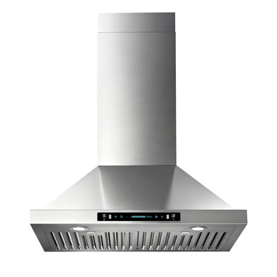 30" 900 CFM  Convertible Wall Mount Range Hood Stainless Steel Quiet 4 Speed Gesture Remote and Touch Panel Control with LED Lights