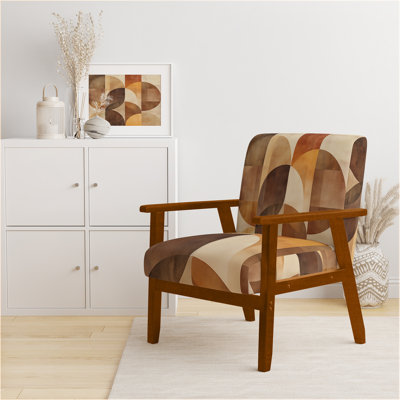 Chaise rembourrée Abstract Shapes - Fauteuil Earthtone Arc Composition II