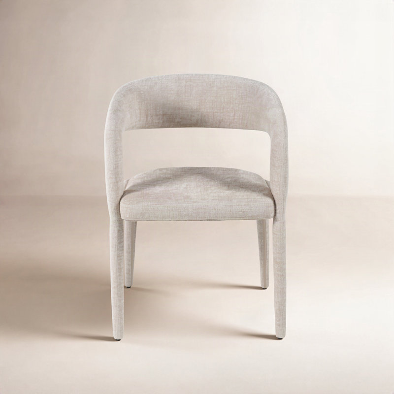 Fauteuil de salle à manger rembourré Faerron, Gris clair