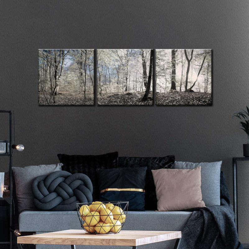 «Forest Winter Day Break», reproduction d'art sur toile, H 24 po x l 74 po x P 1,25 po