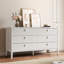 Ensemble de chambre à coucher 3 pièces, commode 6 tiroirs et ensemble de table de chevet 3 tiroirs Elda-129879412
