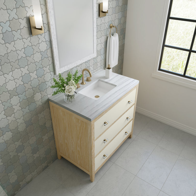 Celeste 36'' W Single Vanity, White Zeus, 8" Widespread