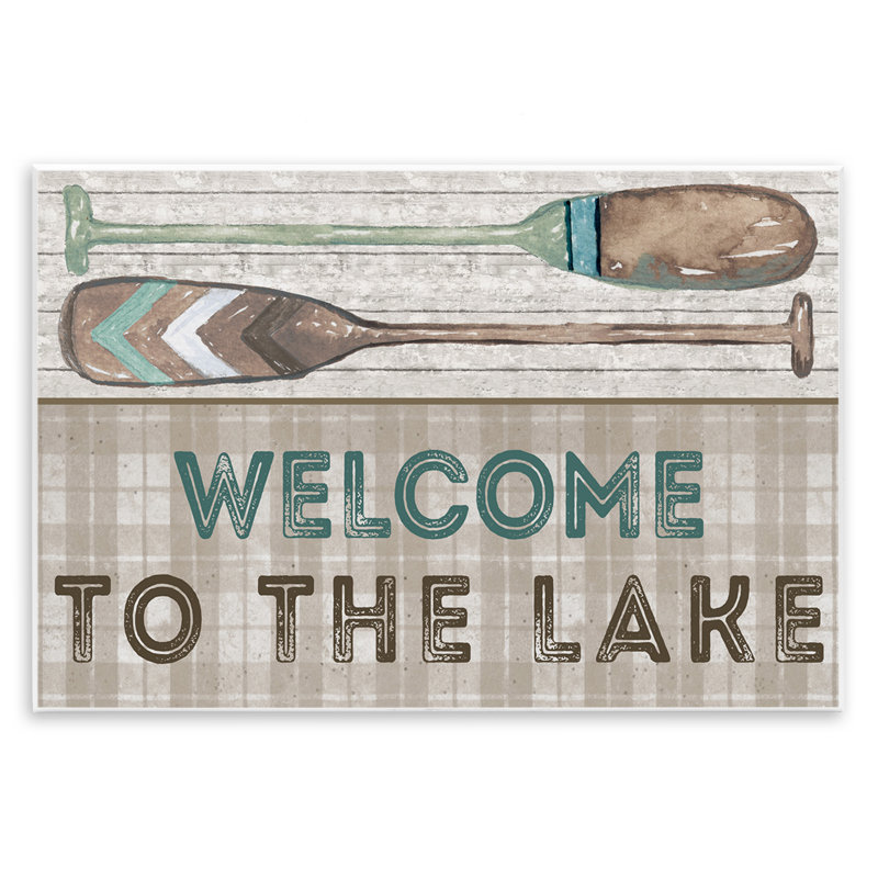 «Rustic Welcome Lake Oars» par Elizabeth Medley, H 13 po x l 19 po