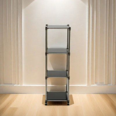  4-Tier Storage Shelving Unit, Modular Rack, Freestanding 4-tier Storage Shelf Organizer
