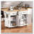 56.5" Kitchen Island with Drop Leaf and Power Outlet