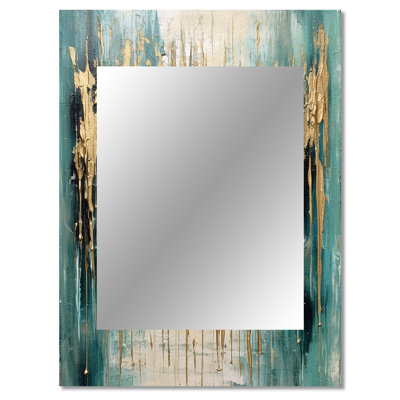 Gilded Daydreams VI - Minimalism Decorative Mirror, Brown Wall Mirror, Printed Metal Art