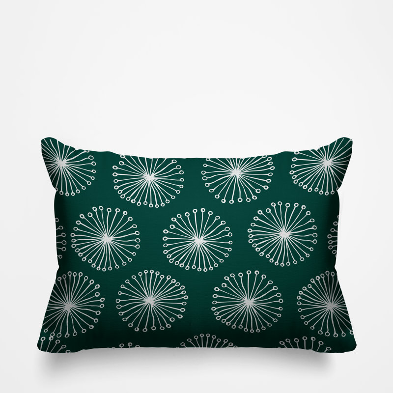 Janis Dandelion Indoor/Outdoor Throw Pillow, Emerald