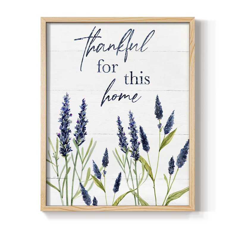 «Thankful for this Home», reproduction encadrée - bois massif, Naturel, H 21 po x l 17 po