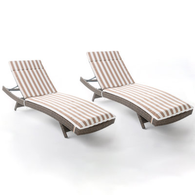 Billur 79.25" Long Reclining Chaise Lounge Set with Cushions by Wade Logan