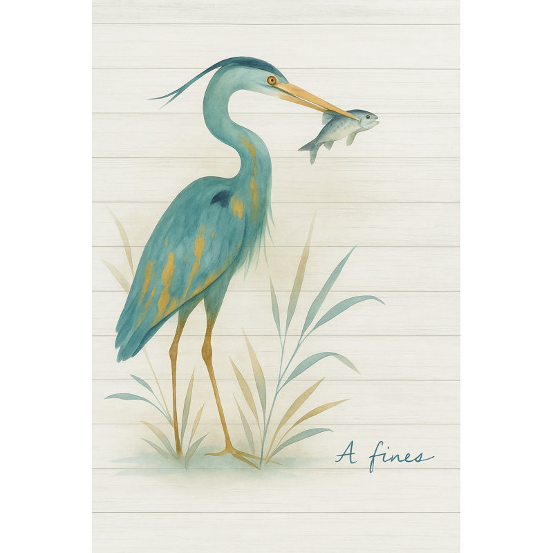 «Coastal Blue Heron» sur toile, art mural