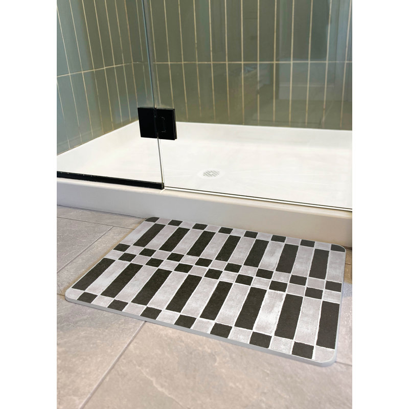 Checker Black Stone Quick Drying Mat