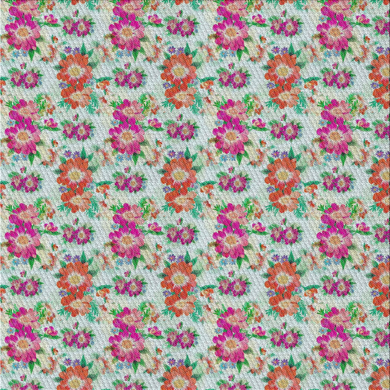 Tapis rose à motif floral John-Paul, Carré 7 pi