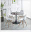 Table de salle à manger 31,5 "31,5" NOIR ET NOYER Tulip Mid-Century pour 2 à 4 personnes-2090084284-2090084258-2090084259