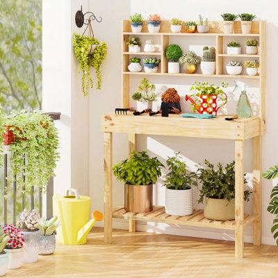 Angjelina Fir Wood Potting Bench
