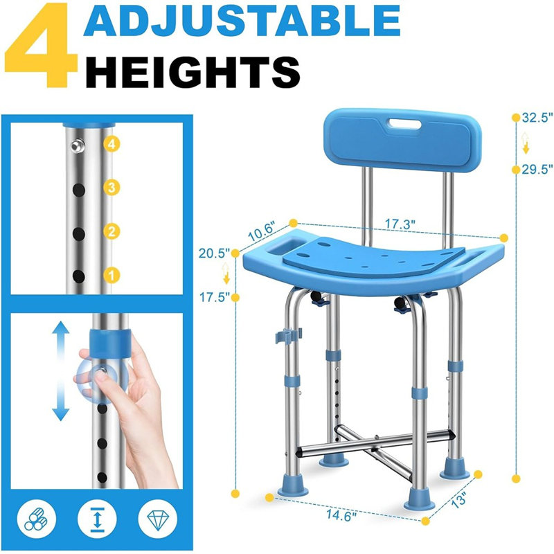 La chaise de douche pour la douche intérieure, la barre transversale soutient ...