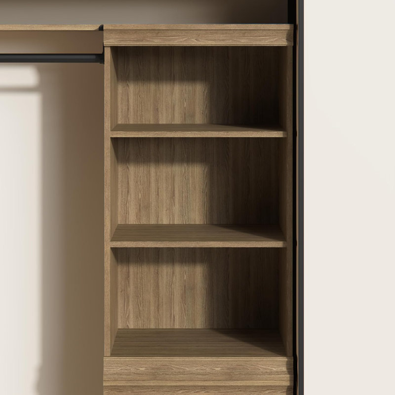 Modular Stackable 3-Shelf Storage Unit With Adjustable Shelves And Decorative Trim For Closet, Office, And Home Organization