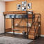 Lit mezzanine avec bureau intégré, prise de courant, éclairage DEL et garde-robe ouverte-118321465-118321466