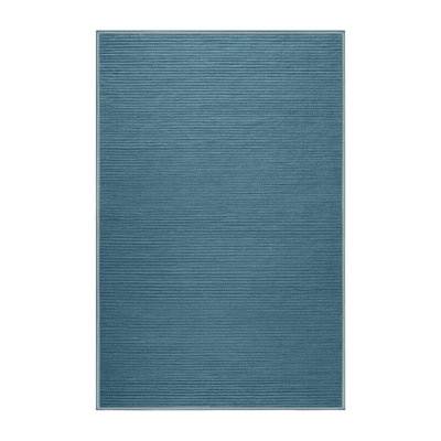Machine Washable Solid Blue Area Rug