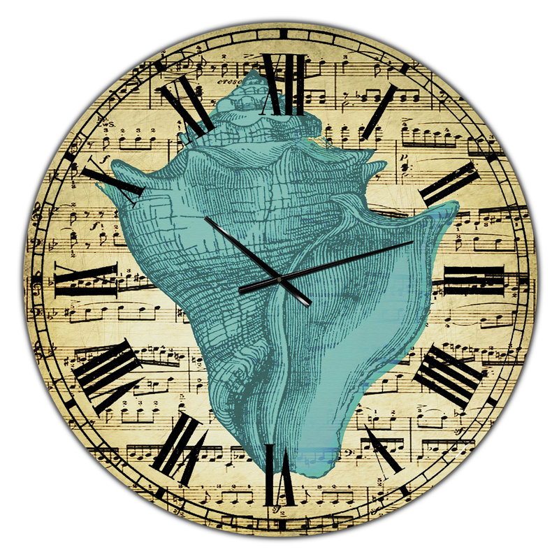 Horloge murale surdimensionnée nautique et côtière Blue Sea 1, Moyen