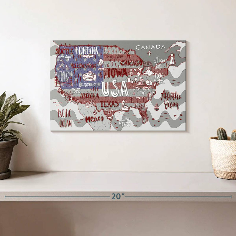 Carte patriotique des États-Unis Keiri, H 8 po x l 12 po