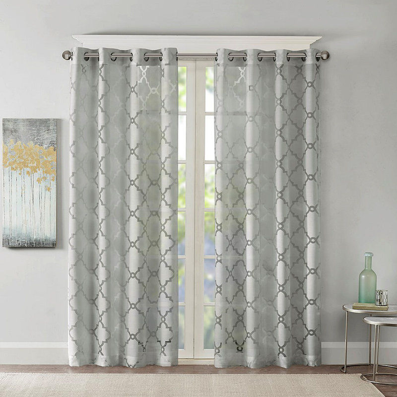 Panneau de rideau à œillets Frwork, L 50,03 po x L 63,03 po, Beige/or