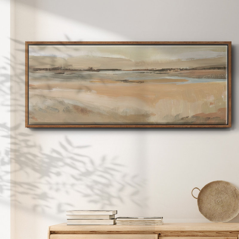 «Earth Tone Landscape II», toile encadrée, H 20 po x l 50 po x P 1,5 po, Noyer