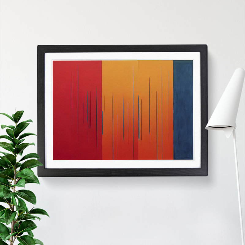 Single Picture Frame Painting, 46cm H x 64cm W, Black Framed