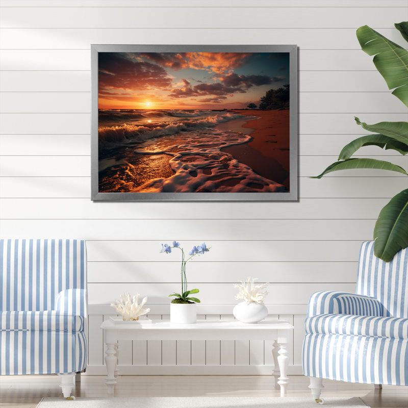 Tecopa " Golden Sands A Mesmerizing IV " Mixed Media Print, H 12 po x l 20 po, Cadre simple argenté