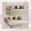 Canapé-lit convertible 77,9 po avec coussin cylindrique - 4-en-1 - Velours côtelé noir-2024686453