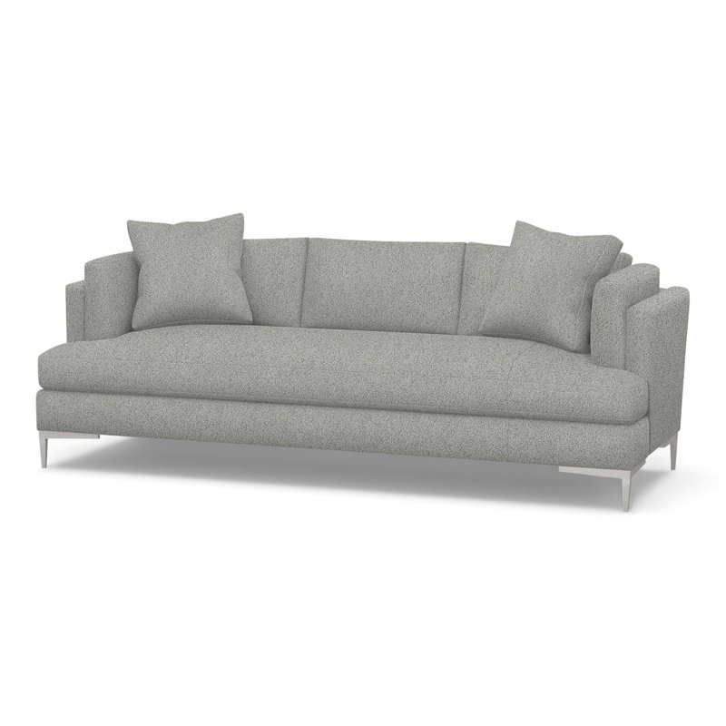 Aiden Upholstered 90.5'' Sofa, Polished Stainless, Oyster Shell (Performance fabric) 1359-93