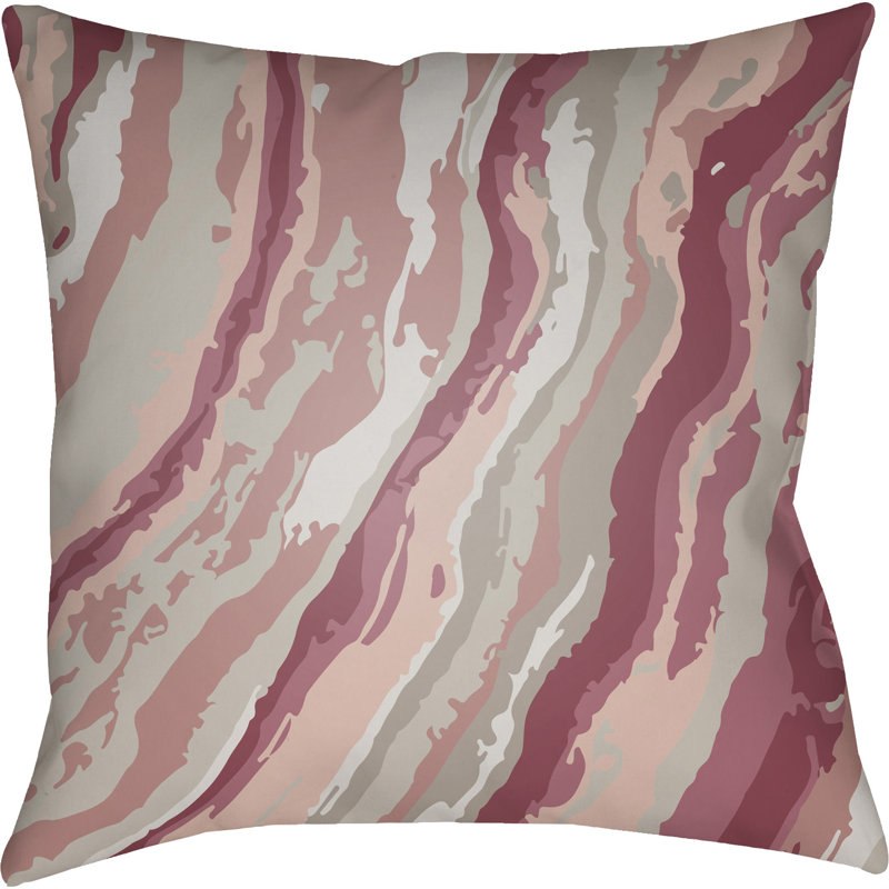 Textures Abstract Outdoor Reversible Throw Pillow, Bright Purple, 20" H x 20" W x 4" D