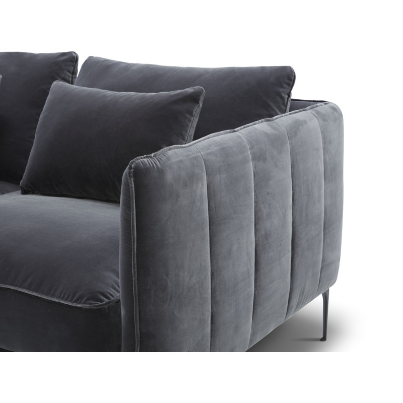 Ensemble de salon 2 pièces Rae, Velours gris Falkirk