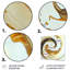 «Lorenze White and Gold Bold Mouvement I», impression sans cadre sur métal-87831780