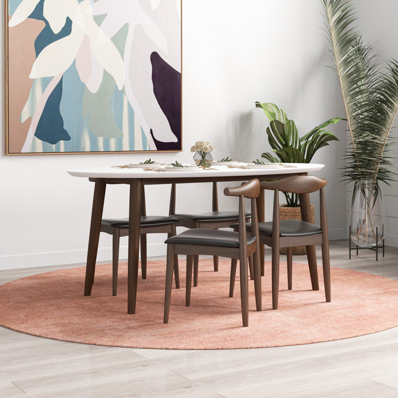 Kimella 4 - Person Solid Wood Solid Wood Top Four Leg Dining Set