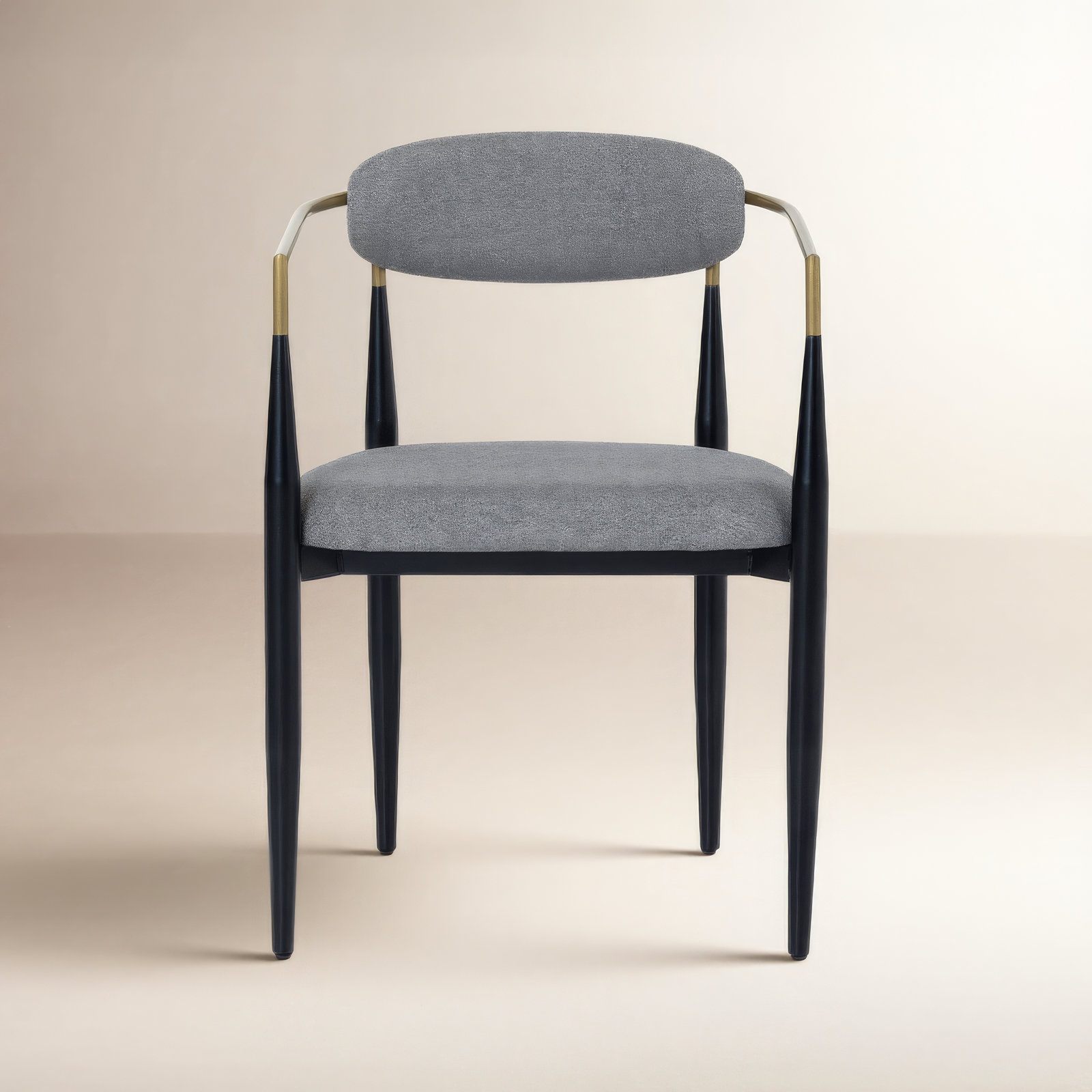 Ayliana Fabric Arm Chair Dining Chair, Medium Gray