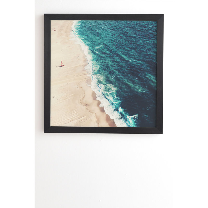 « beach nazare », impression, H 20 po x l 20 po x P 2 po, Armature en bambou, Pas de tapis