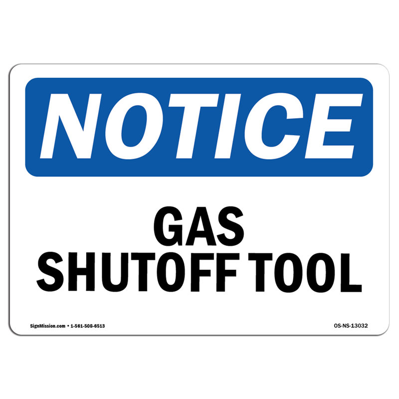 Enseigne de gaz d'arrêt en plastique 14 po x 10 po