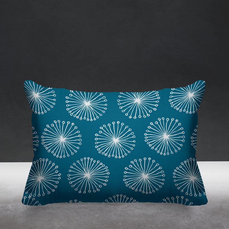 Janis Outdoor Reversible Throw Pillow, Turquoise
