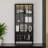 70.9" H Black Glass Display Cabinet With LED Lighting