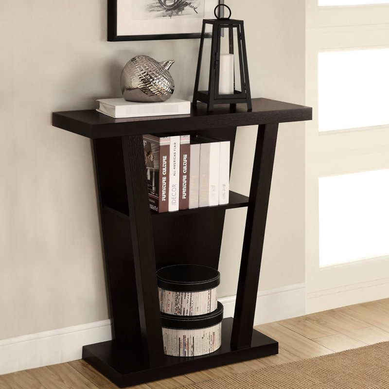 Transitional Console Table In Warm Cappuccino For Home Decor With Stylish Design