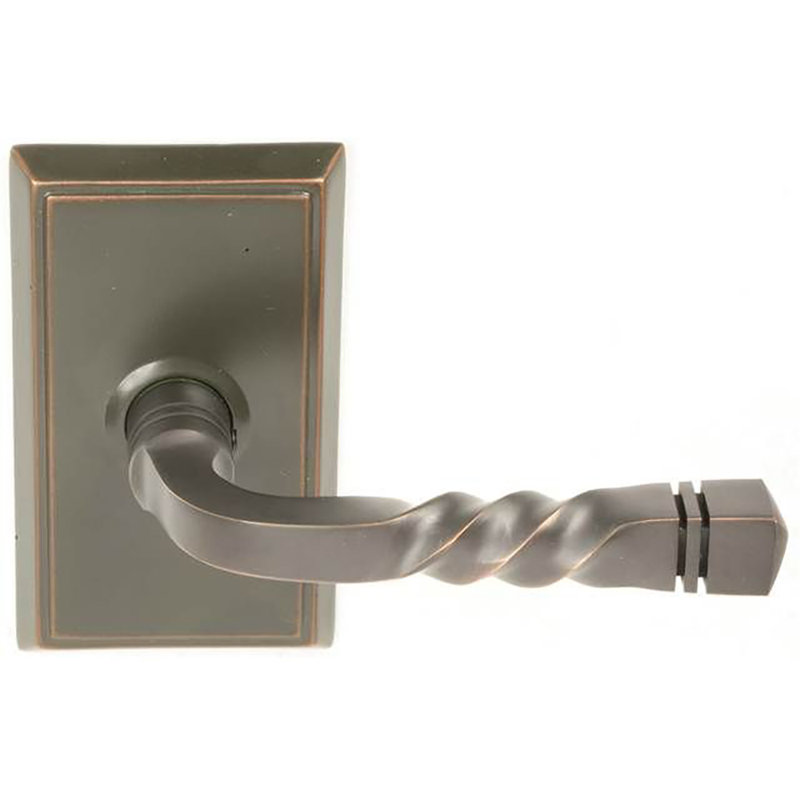 Poignée de porte avec rosette Santa Fe Passage (Hall & Closet), Gauche, Bronze huilé
