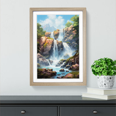 Waterfall Tachisme Art - Framed Print