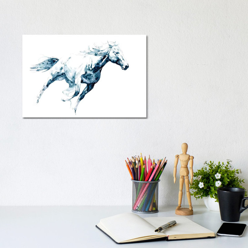 Sapphire Gallop I by Julie T. Chapman - Wrapped Canvas Painting, 20.32 cm H x 30.48 cm W