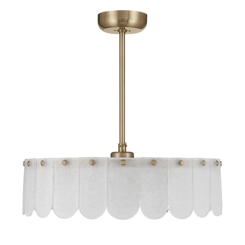 Ashton 5-Light Fan D'Lier in Noble Brass, Noble Brass