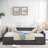 Upholstered Tufted Daybed With Drawers, Copper Nail Decoration And Waved Shape Arms-832098979