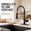 Robinet de cuisine VIBRANTBATH, bronze huilé, robinet d'évier de cuisine à poignée simple minimaliste 3 fonctions avec plaque de pont-2086345192