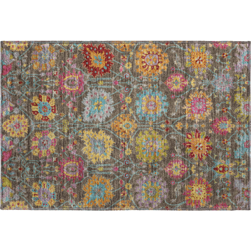 Tapis damassé de qualité supérieure Mayfield AMF2288, Chocolate, 1 pi 8 po x 2 pi 6 po